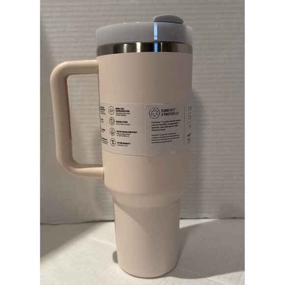 Stanley 40 oz Stainless Steel H2.0 FlowState Quencher Tumbler Rose Quartz NEW - Picture 4 of 6